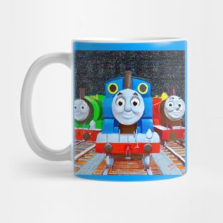 Thomas the tank engine on island of sodor with percy and gordon Mug